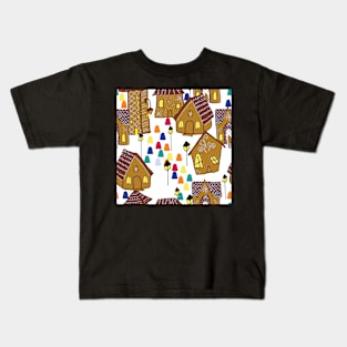 Gingerbread house village Kids T-Shirt